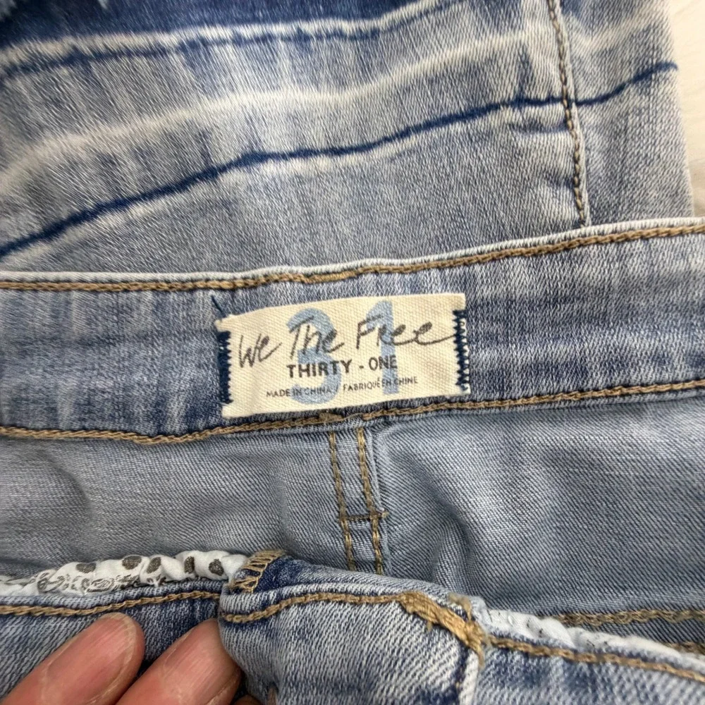 We The‎ Free Free People Just Float On Flare Jeans Light Wash Button Fly 31